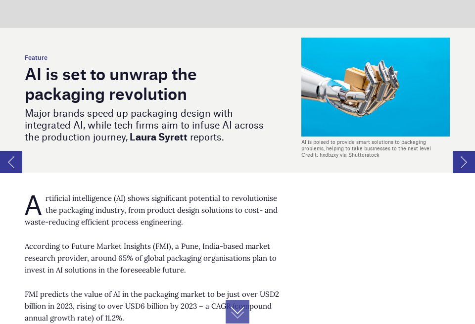 AI is set to unwrap the packaging revolution - Inside Packaging | Issue ...
