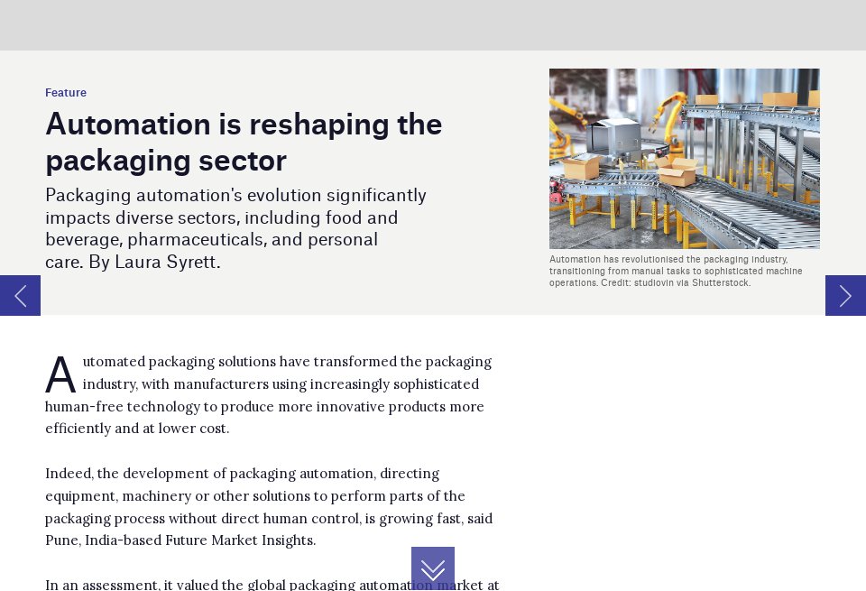 Automation is reshaping the packaging sector - Inside Packaging | Issue ...