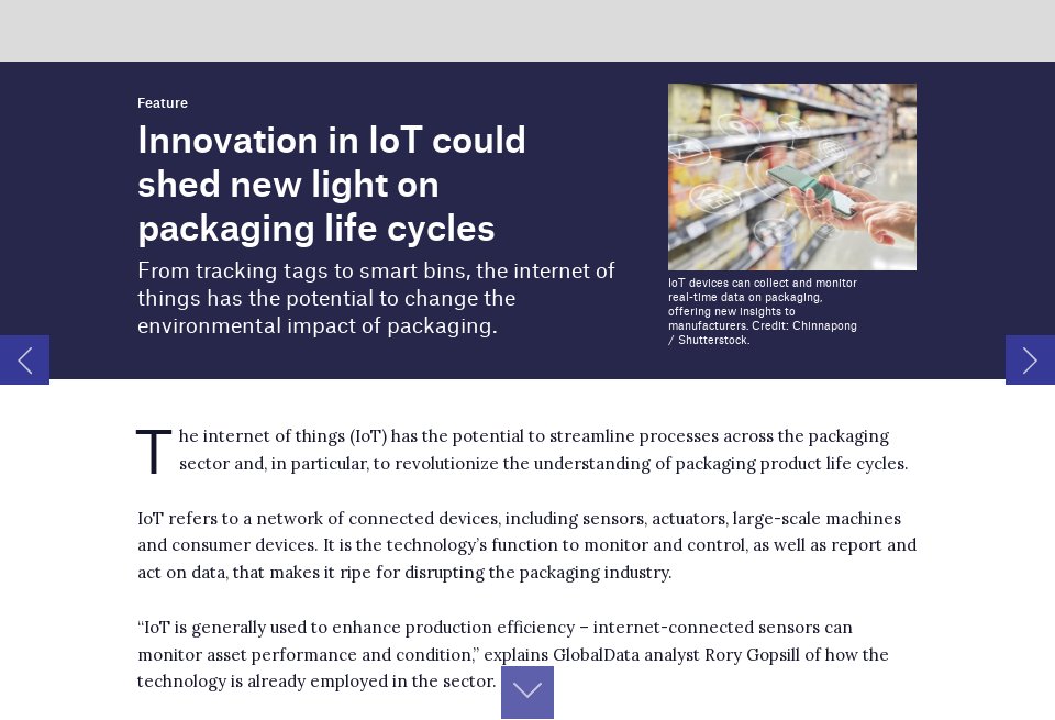 Innovation in IoT could shed new light on packaging life cycles ...
