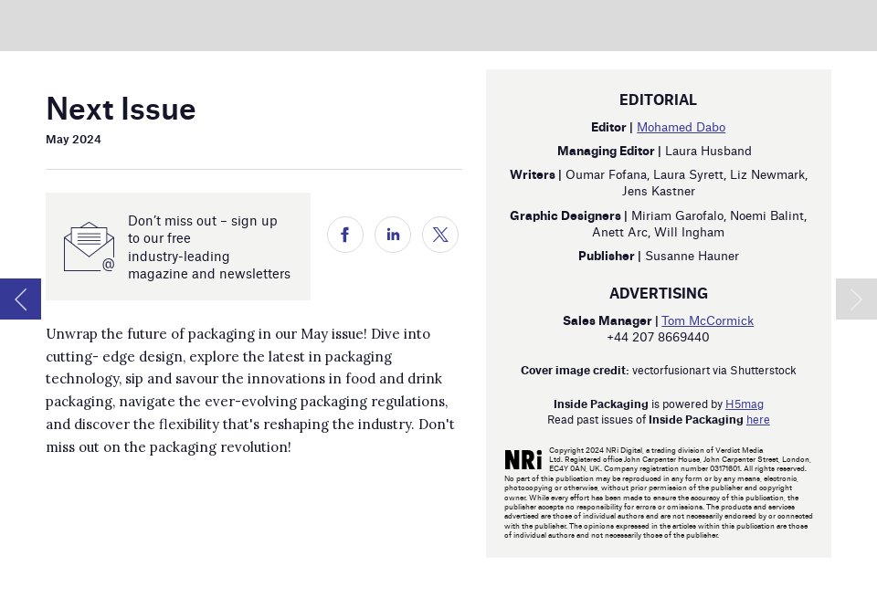 Next issue - Inside Packaging | Issue 73 | February 2024