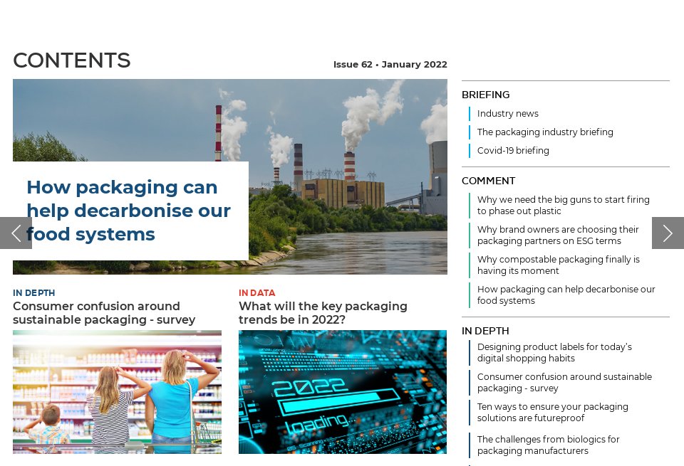 Contents - Inside Packaging | Issue 62 | January 2022