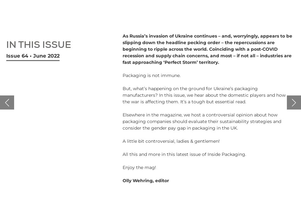 In this issue - Inside Packaging | Issue 64 | June 2022