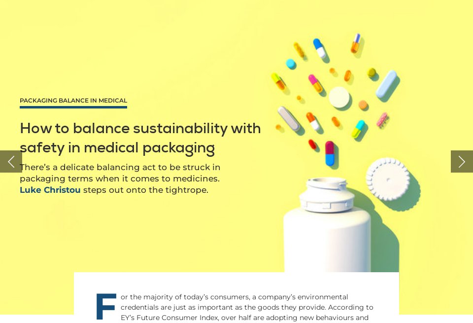 How To Balance Sustainability With Safety In Medical Packaging - Inside Packaging | Issue 63 ...