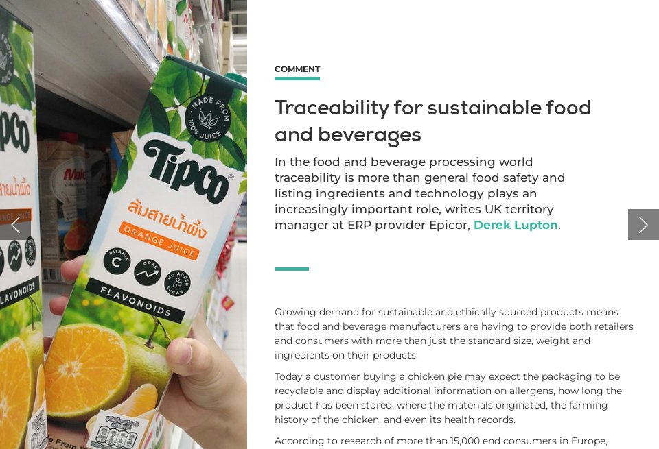 Traceability for sustainable food and beverages - Inside Packaging ...