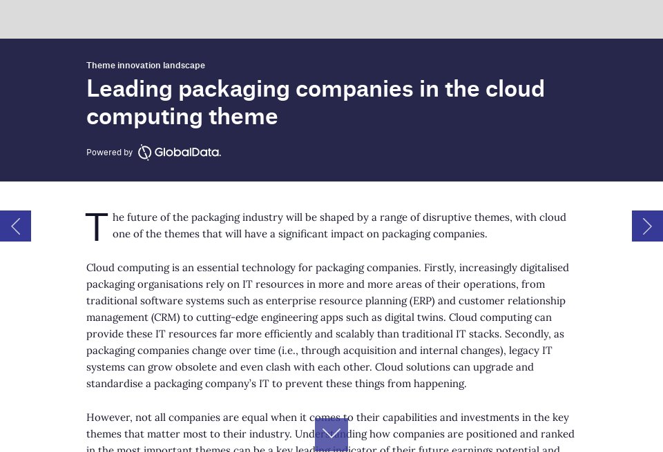 Leading packaging companies in the cloud computing theme - Inside ...