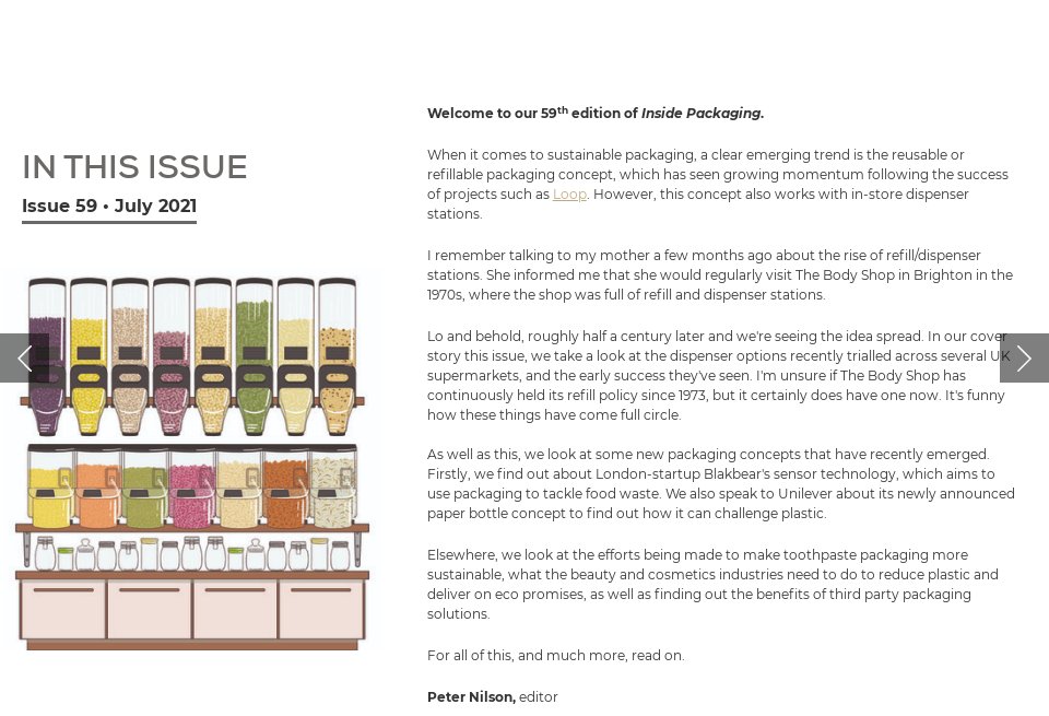 In this issue - Inside Packaging | Issue 59 | July 2021
