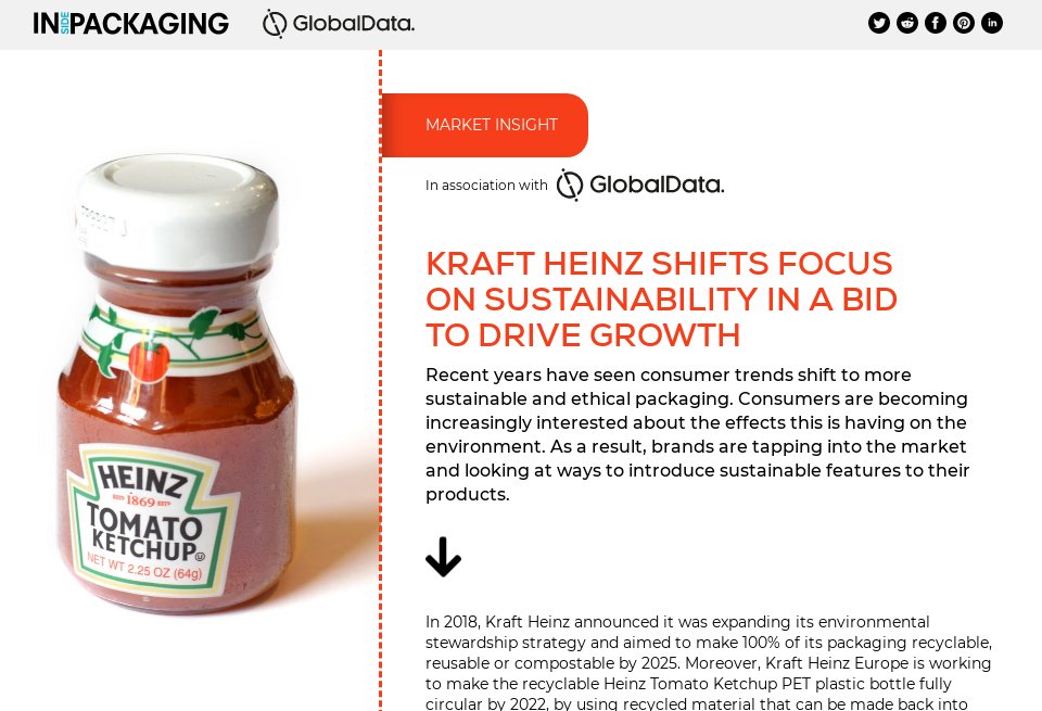 Kraft Heinz Shifts Focus On Sustainability In A Bid To Drive Growth Inside Packaging Issue 8538